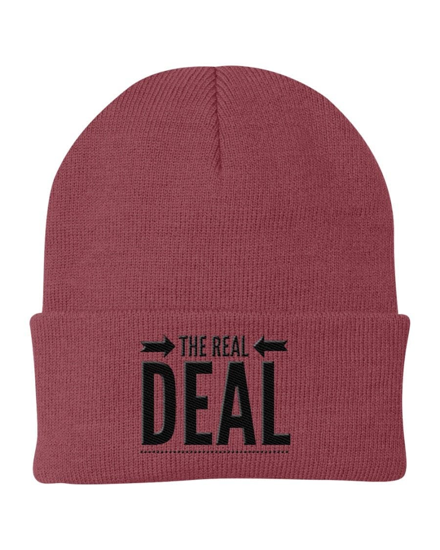 Beanie Cap - the Real Deal Embroidered Graphic / Cuffed Knit Hat-9