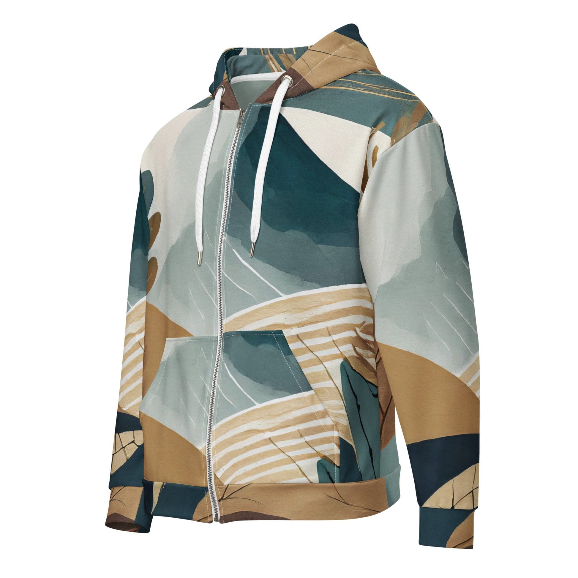 Mens Full Zip Graphic Hoodie - Boho Style Print 3-0