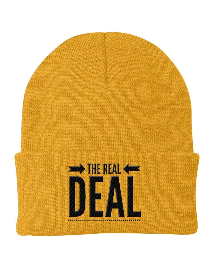 Beanie Cap - the Real Deal Embroidered Graphic / Cuffed Knit Hat-5