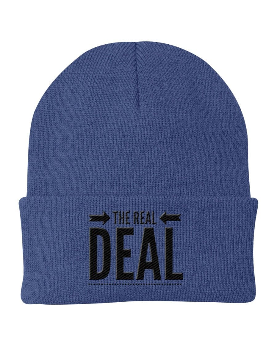 Beanie Cap - the Real Deal Embroidered Graphic / Cuffed Knit Hat-1