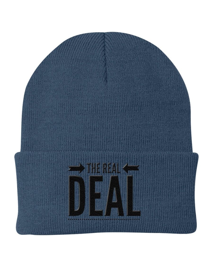 Beanie Cap - the Real Deal Embroidered Graphic / Cuffed Knit Hat-2