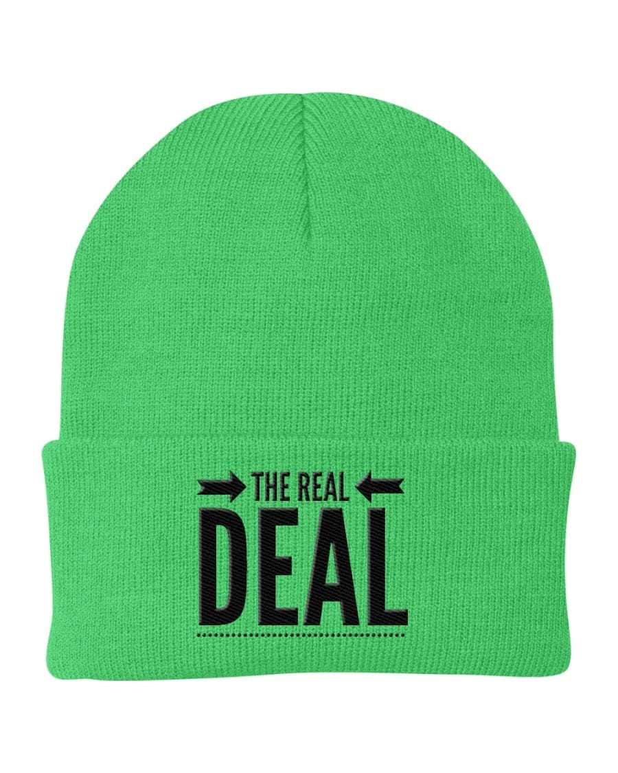 Beanie Cap - the Real Deal Embroidered Graphic / Cuffed Knit Hat-3