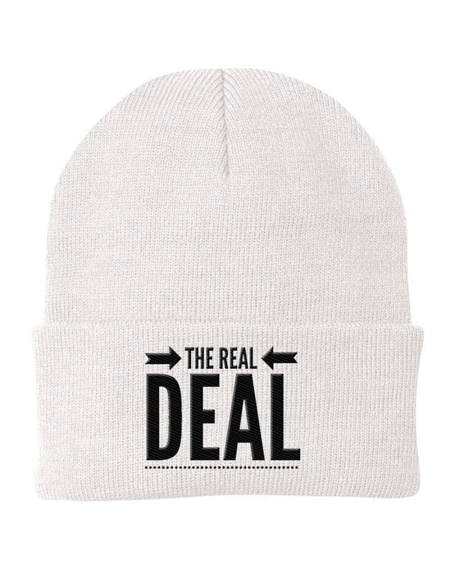 Beanie Cap - the Real Deal Embroidered Graphic / Cuffed Knit Hat-0