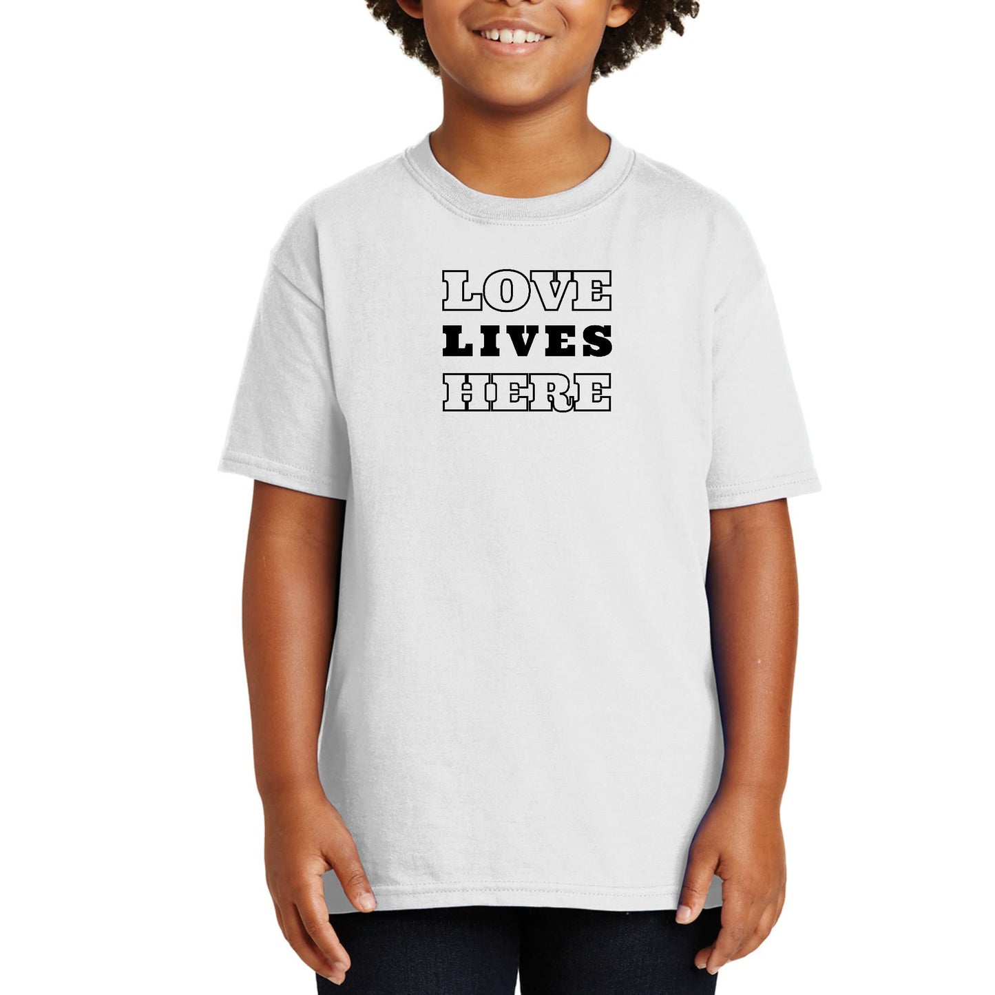 Youth Short Sleeve Graphic T-shirt Love Lives Here-0